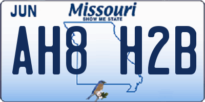 MO license plate AH8H2B