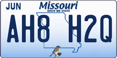 MO license plate AH8H2Q