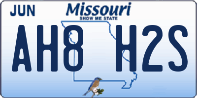 MO license plate AH8H2S