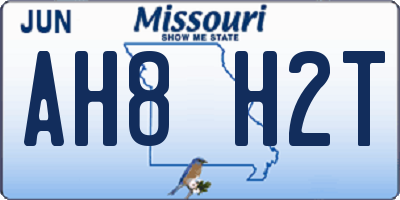 MO license plate AH8H2T