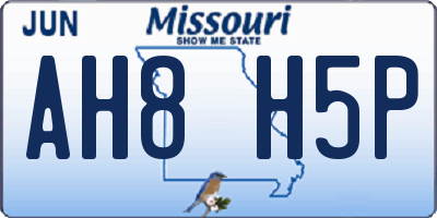 MO license plate AH8H5P