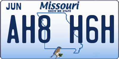 MO license plate AH8H6H
