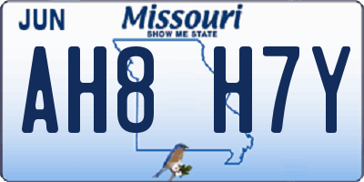MO license plate AH8H7Y