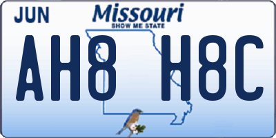 MO license plate AH8H8C