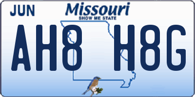 MO license plate AH8H8G