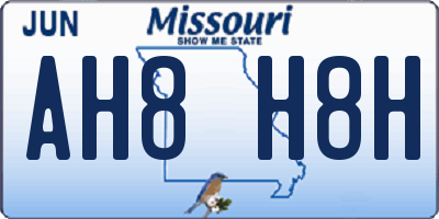 MO license plate AH8H8H