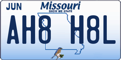 MO license plate AH8H8L