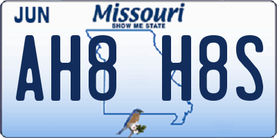 MO license plate AH8H8S