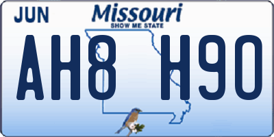 MO license plate AH8H9O