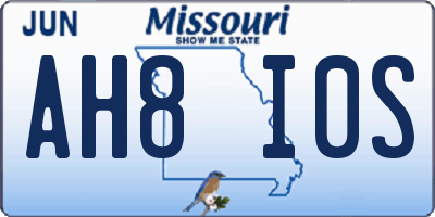 MO license plate AH8I0S