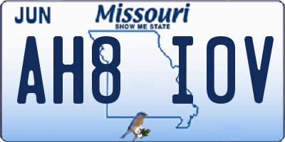 MO license plate AH8I0V