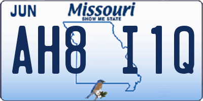 MO license plate AH8I1Q