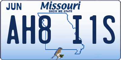 MO license plate AH8I1S