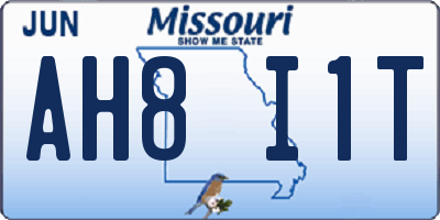 MO license plate AH8I1T