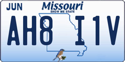 MO license plate AH8I1V