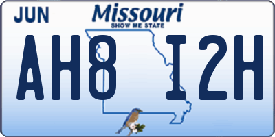MO license plate AH8I2H