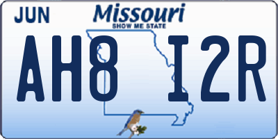 MO license plate AH8I2R