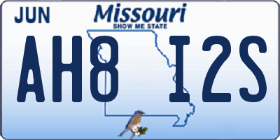 MO license plate AH8I2S