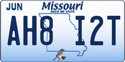 MO license plate AH8I2T