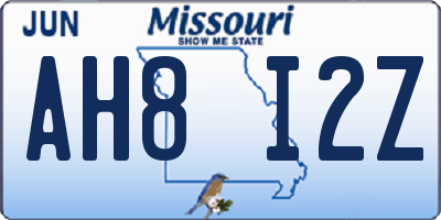 MO license plate AH8I2Z