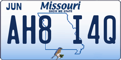 MO license plate AH8I4Q