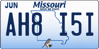 MO license plate AH8I5I
