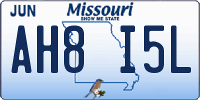 MO license plate AH8I5L