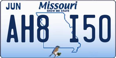 MO license plate AH8I5O