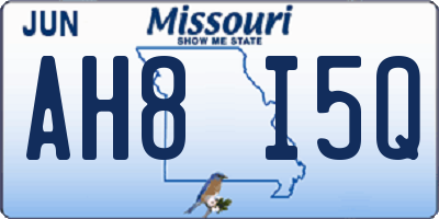 MO license plate AH8I5Q