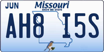 MO license plate AH8I5S
