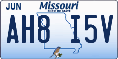 MO license plate AH8I5V