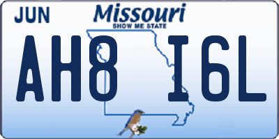 MO license plate AH8I6L