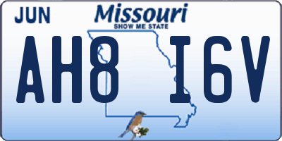 MO license plate AH8I6V