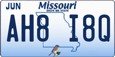 MO license plate AH8I8Q