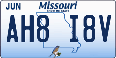 MO license plate AH8I8V
