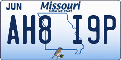MO license plate AH8I9P