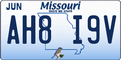 MO license plate AH8I9V