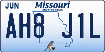 MO license plate AH8J1L