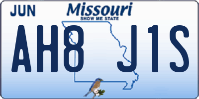 MO license plate AH8J1S