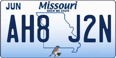 MO license plate AH8J2N