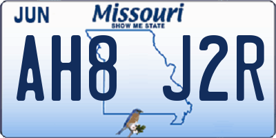 MO license plate AH8J2R