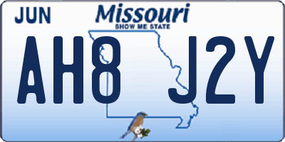 MO license plate AH8J2Y