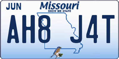 MO license plate AH8J4T