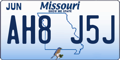 MO license plate AH8J5J