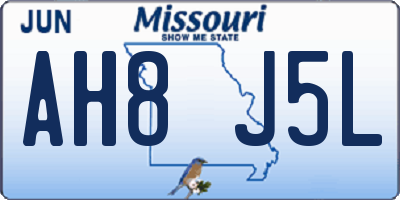 MO license plate AH8J5L