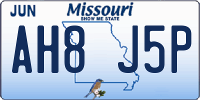 MO license plate AH8J5P