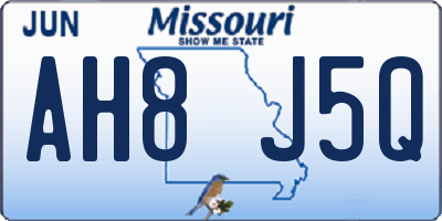 MO license plate AH8J5Q