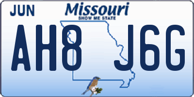 MO license plate AH8J6G