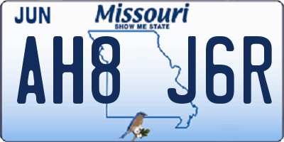MO license plate AH8J6R
