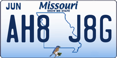 MO license plate AH8J8G